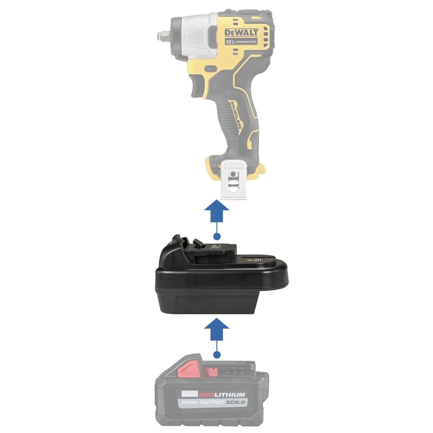 Milwaukee 18V auf DeWalt 12V Batterieadapter