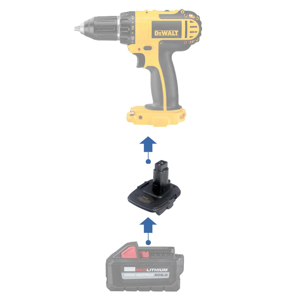 Milwaukee M18 auf DeWalt 18V Ni-Cd Akkuadapter