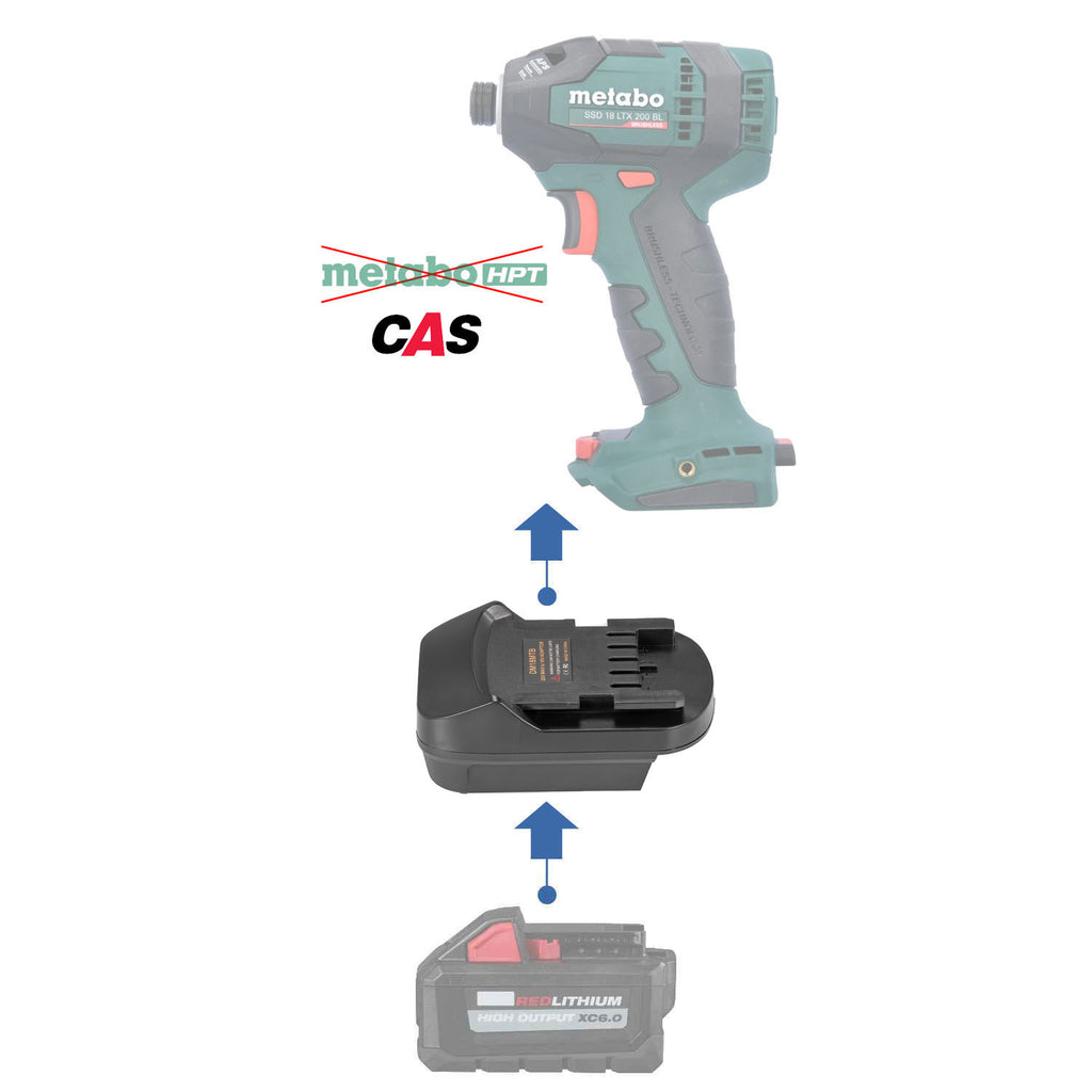 Milwaukee M18 auf Metabo CAS 18V Akkuadapter