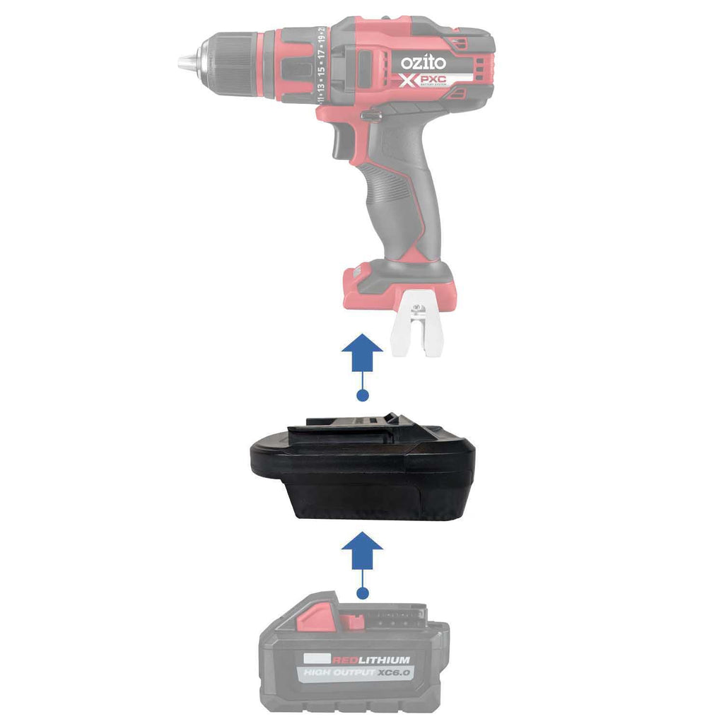 Milwaukee 18V auf Ozito PXC 18V Batterieadapter