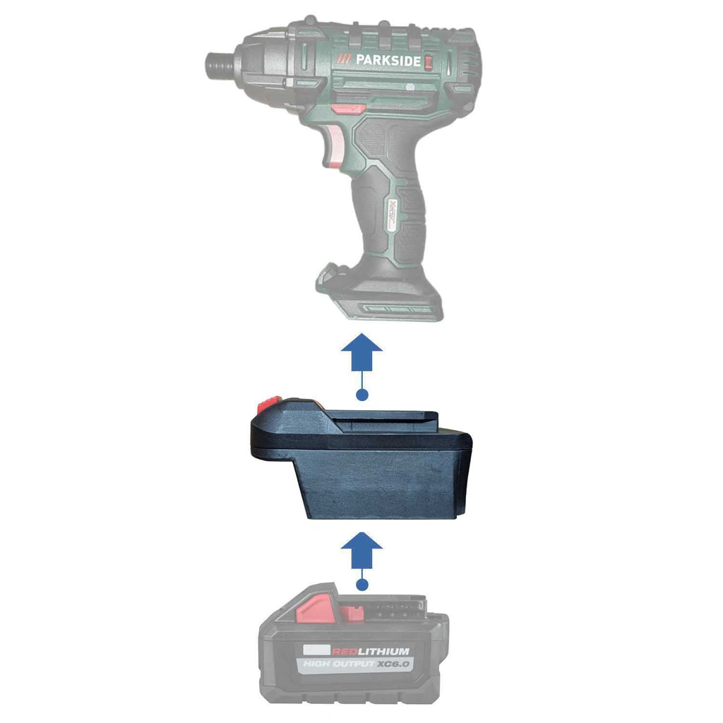 Milwaukee M18 auf Parkside X20V Akkuadapter