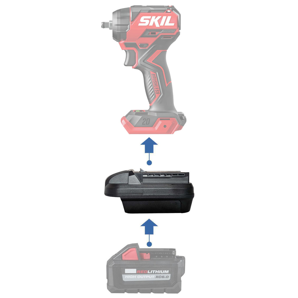 Milwaukee M18 auf SKIL 20V PWR CORE Akkuadapter