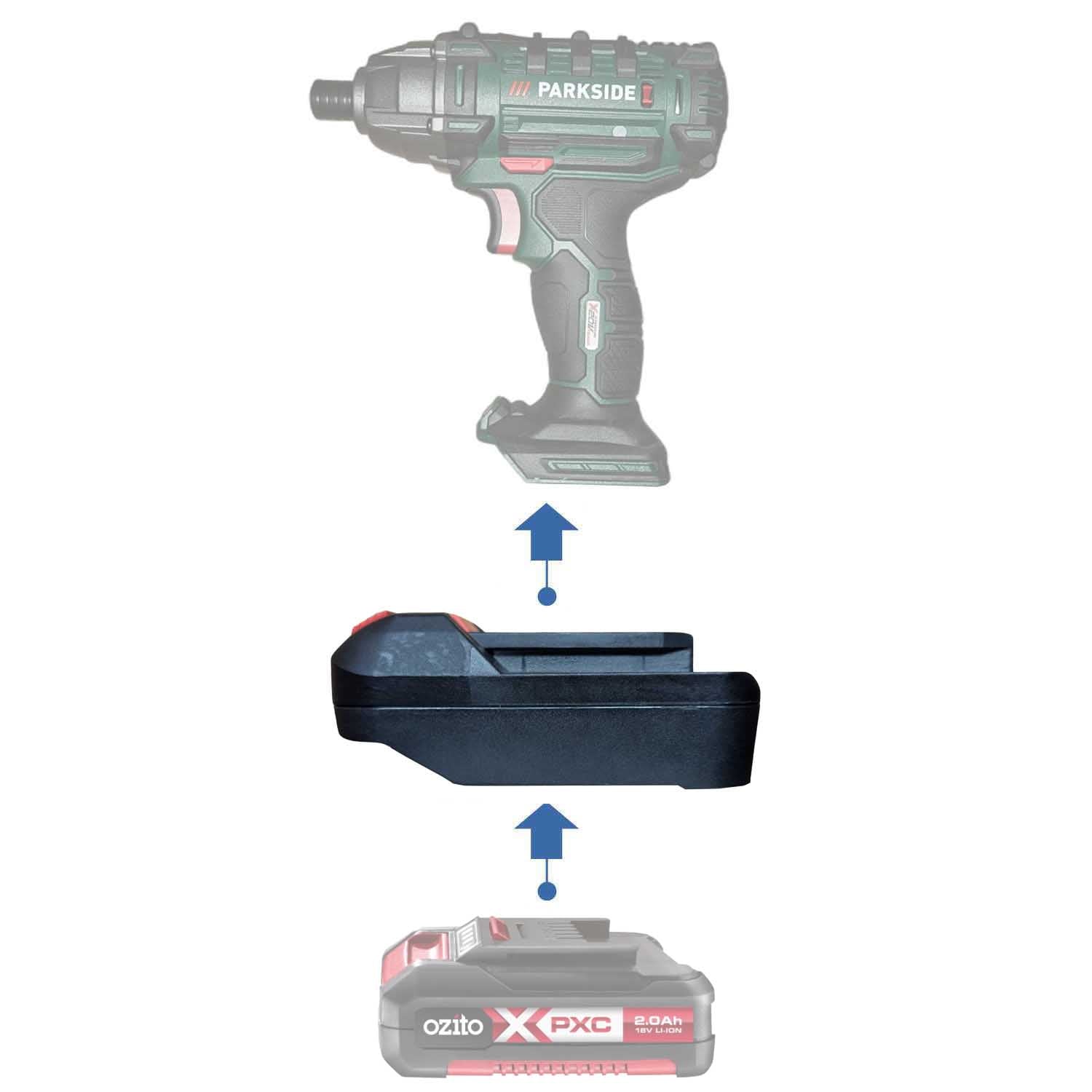 Ozito PXC 18V auf Parkside X20V Batterieadapter