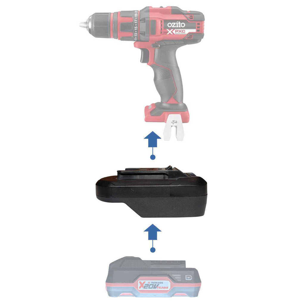 Parkside X20V auf Ozito 18V PXC Akkuadapter