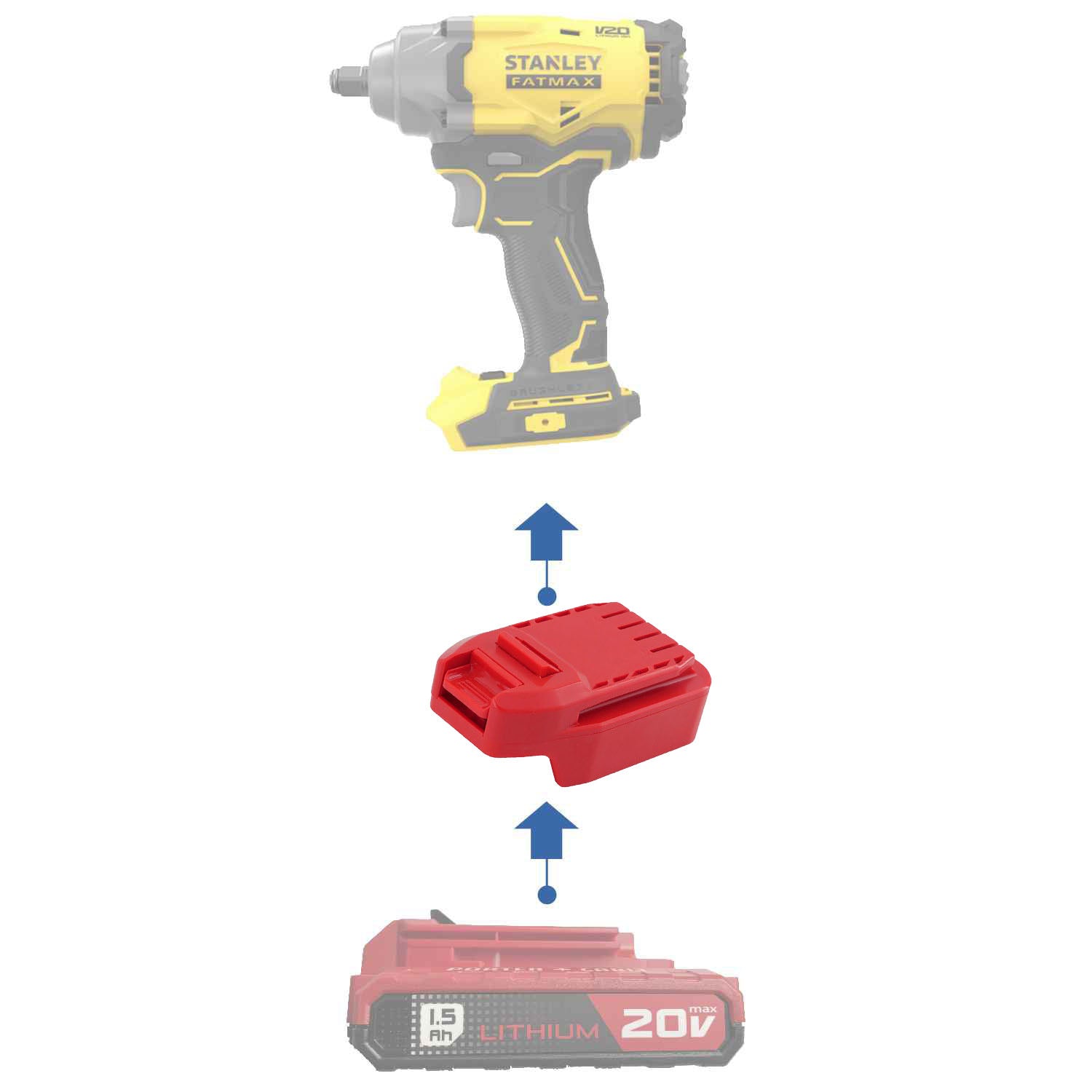 Porter Cable 20V auf Stanley V20 Batterieadapter