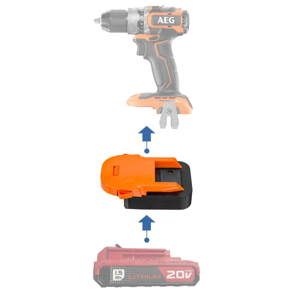 Porter Cable 20V auf AEG 18V Akkuadapter