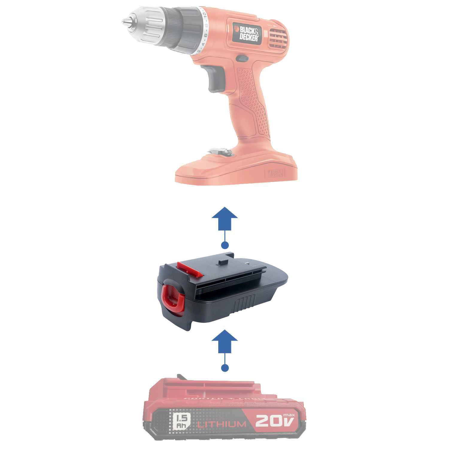 Porter Cable 20V auf Black and Decker 18V Ni-Cd Batterieadapter