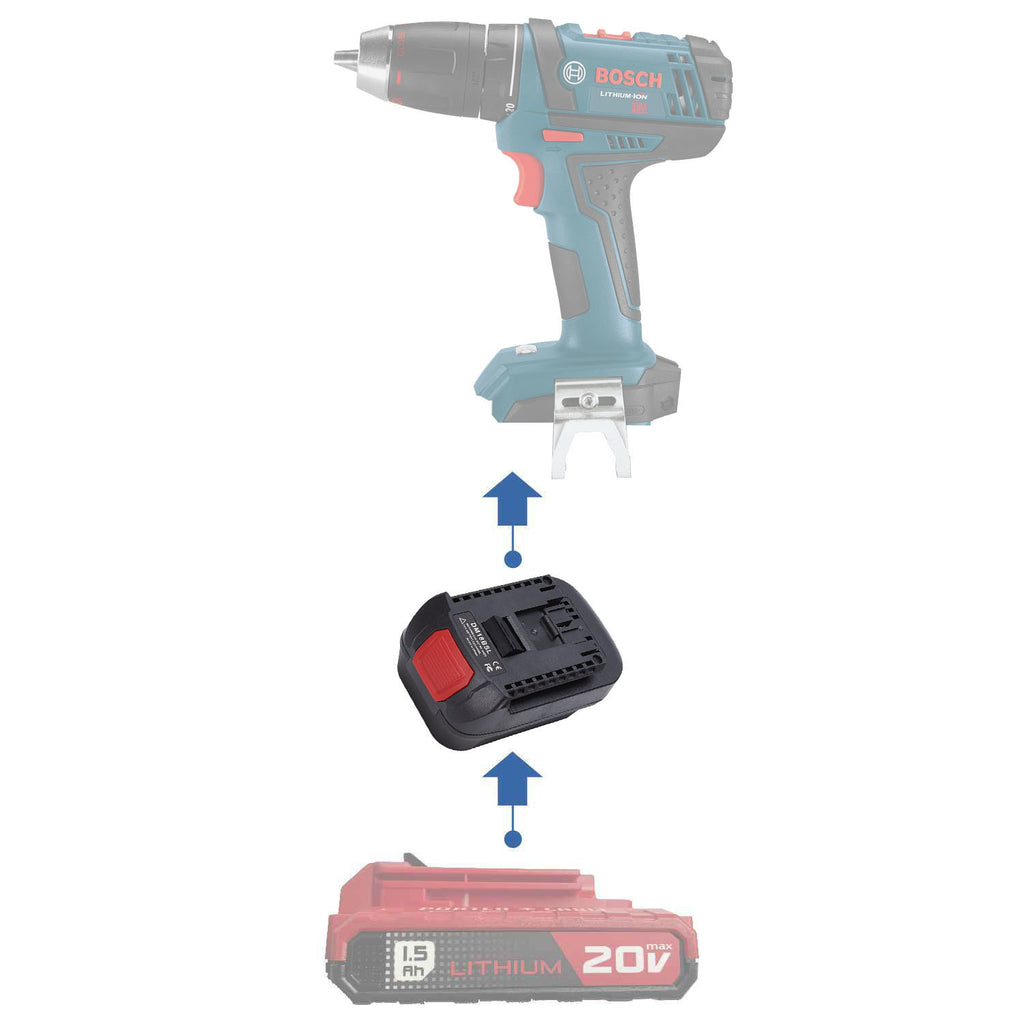 Porter Cable 20V auf Bosch (Blau) 18V Akkuadapter