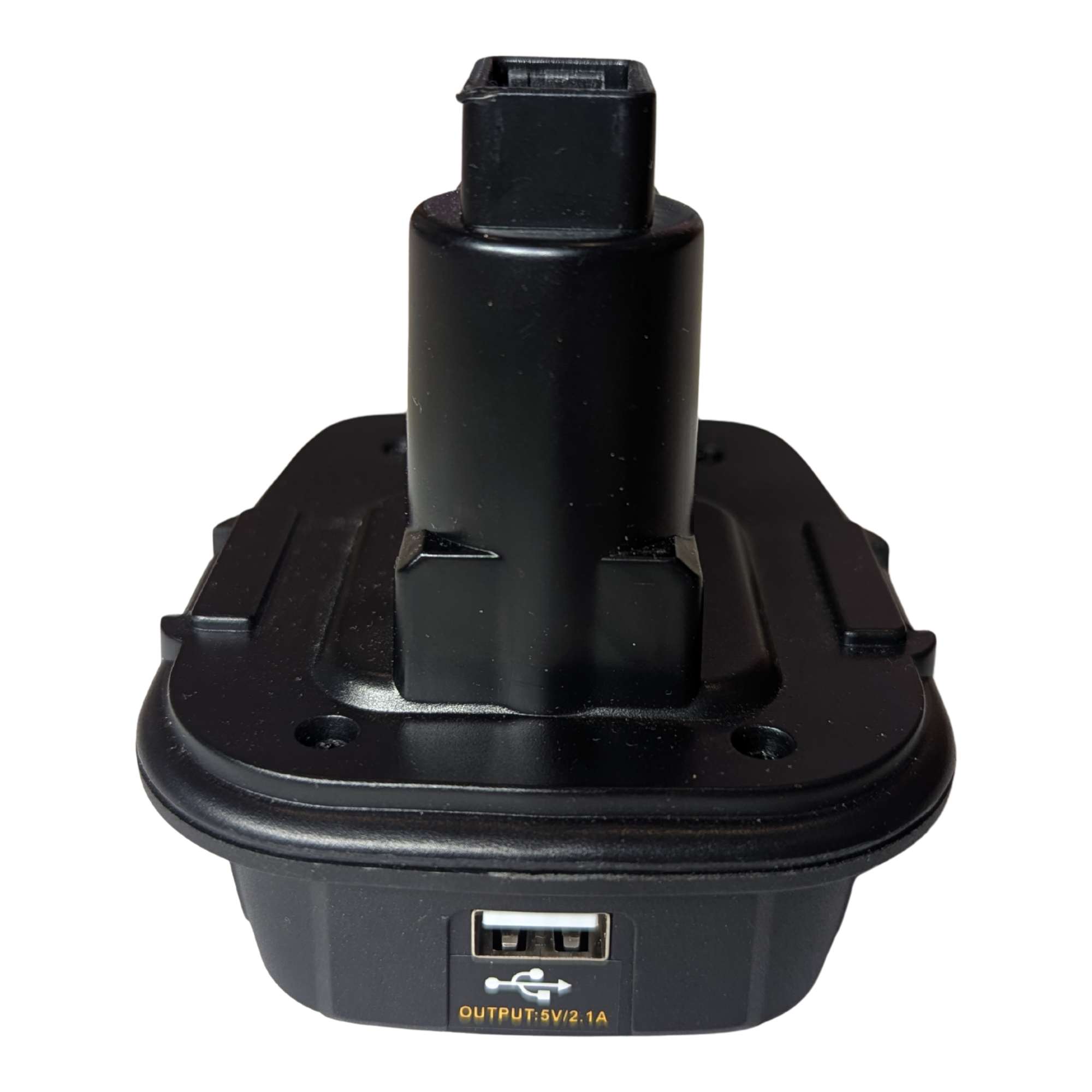 Porter Cable 20V to DeWalt 18V Ni-Cd battery adapter - USB port on the body below the tool-side post