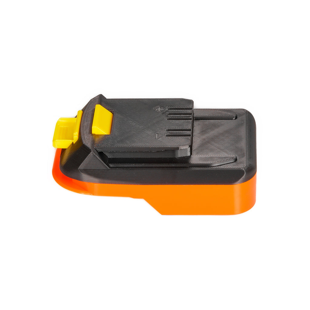RIDGID 18V to WEN 20V battery adapter - WEN tool-side connection, five terminal slots, molded plus and minus marks
