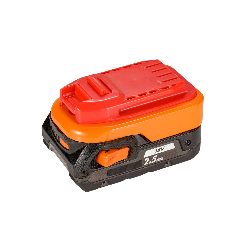 AEG 18V to Craftsman 20V battery adapter - fitted to the AEG 18V battery, tool-side face and latch upward