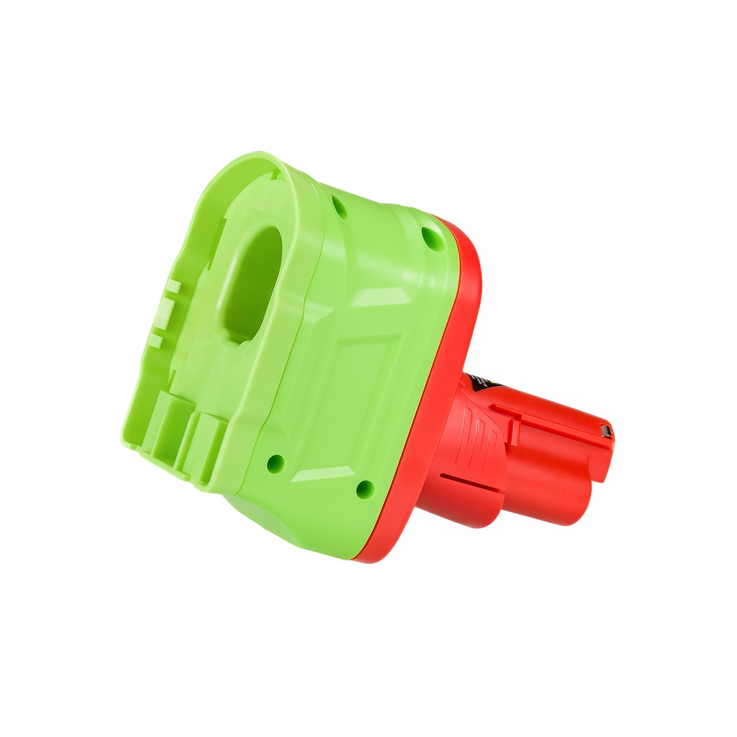 Ryobi 18V ONE+ to Milwaukee M12 battery adapter - battery-side connection with the arched receptacle and side guide rails