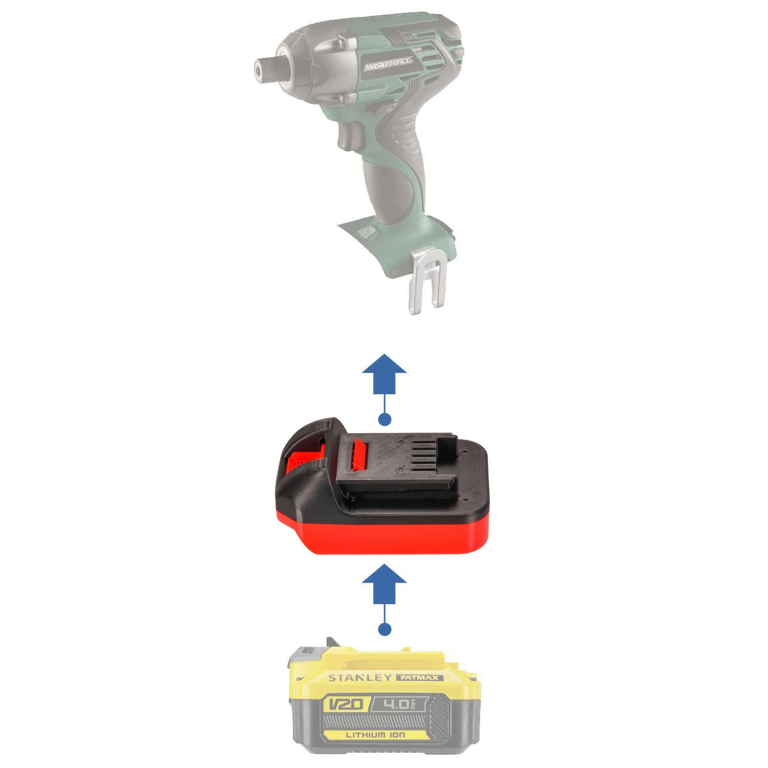Stanley V20 auf Masterforce 20V Batterieadapter