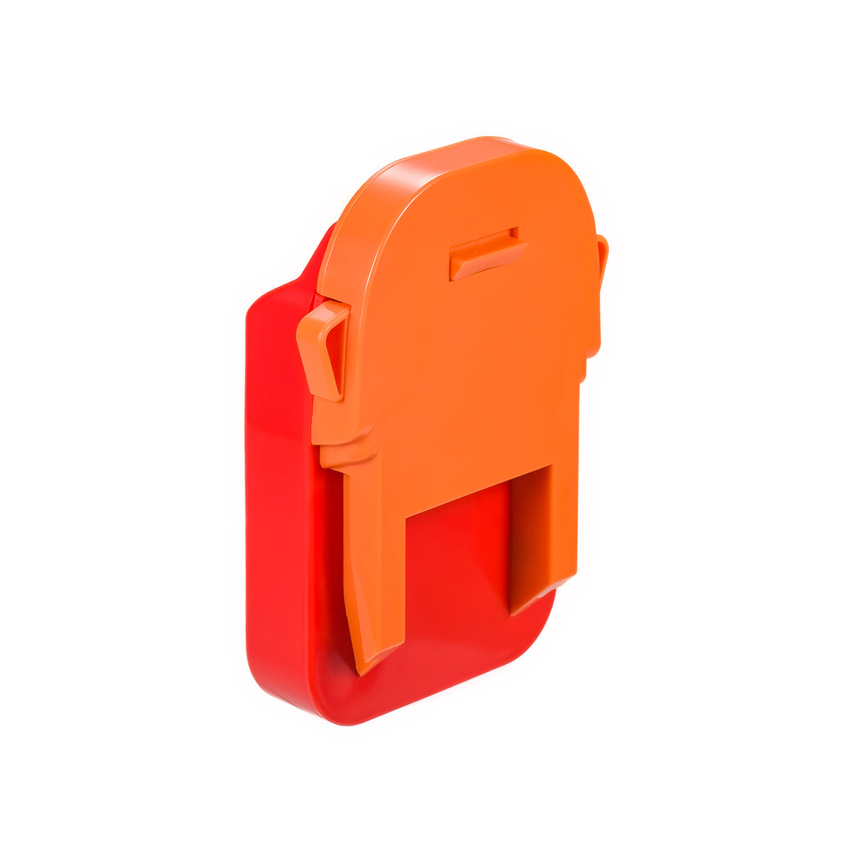 Stanley V20 to AEG 18V battery adapter - tool-side connection square on, raised rib and a release catch at each side