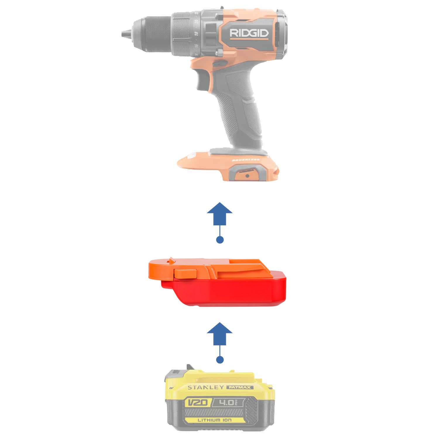 Stanley V20 auf AEG 18V Batterieadapter