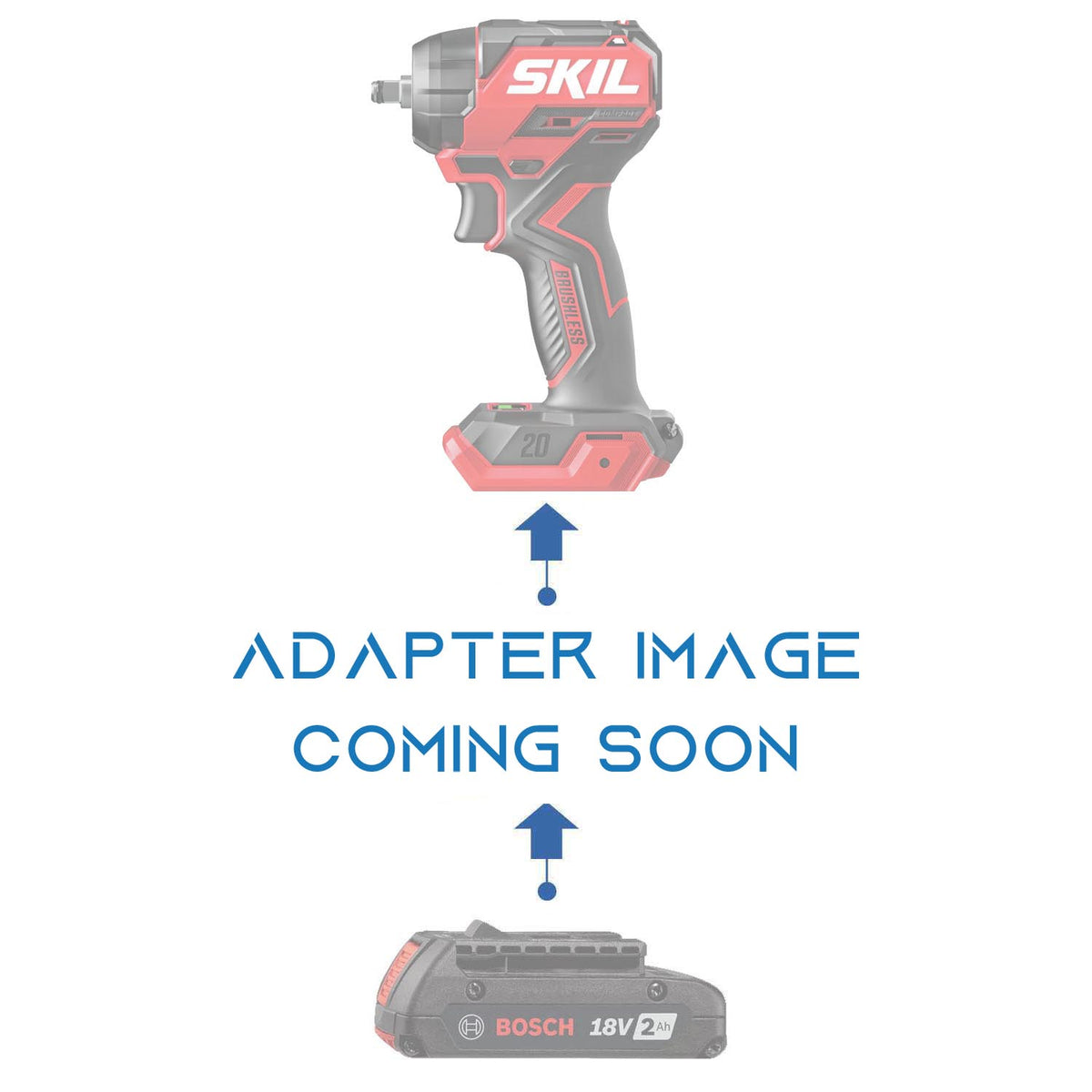 Bosch 18V GBA (Blue) to SKIL 20V PWR CORE battery adapter - placeholder reading adapter image coming soon