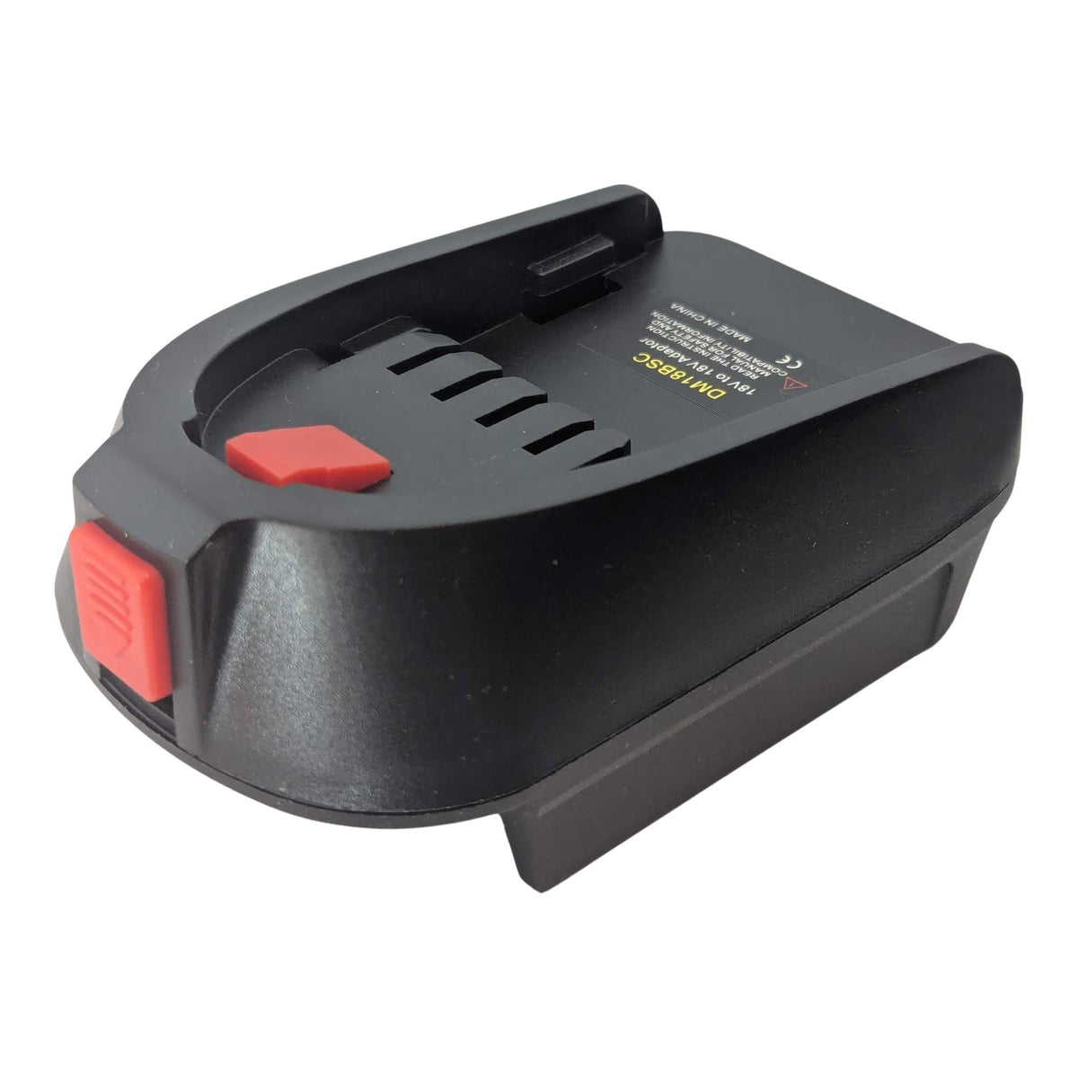DeWalt 20V MAX to Husqvarna 18V Aspire P4A battery adapter - angled view