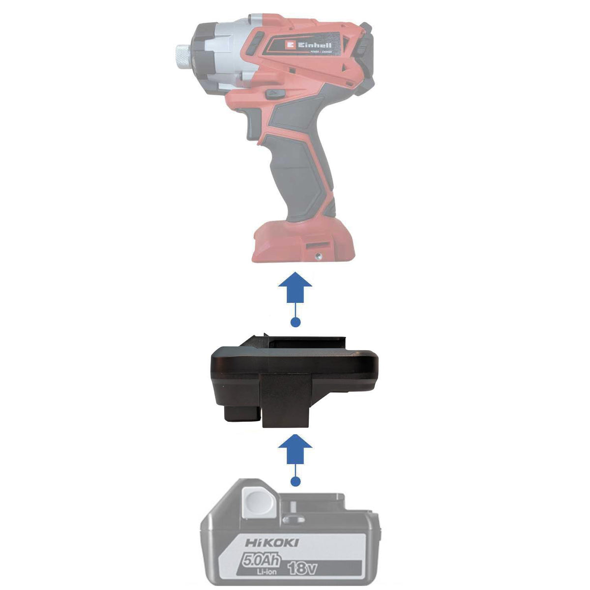 Hikoki 18V auf Einhell 18V PXC Akkuadapter