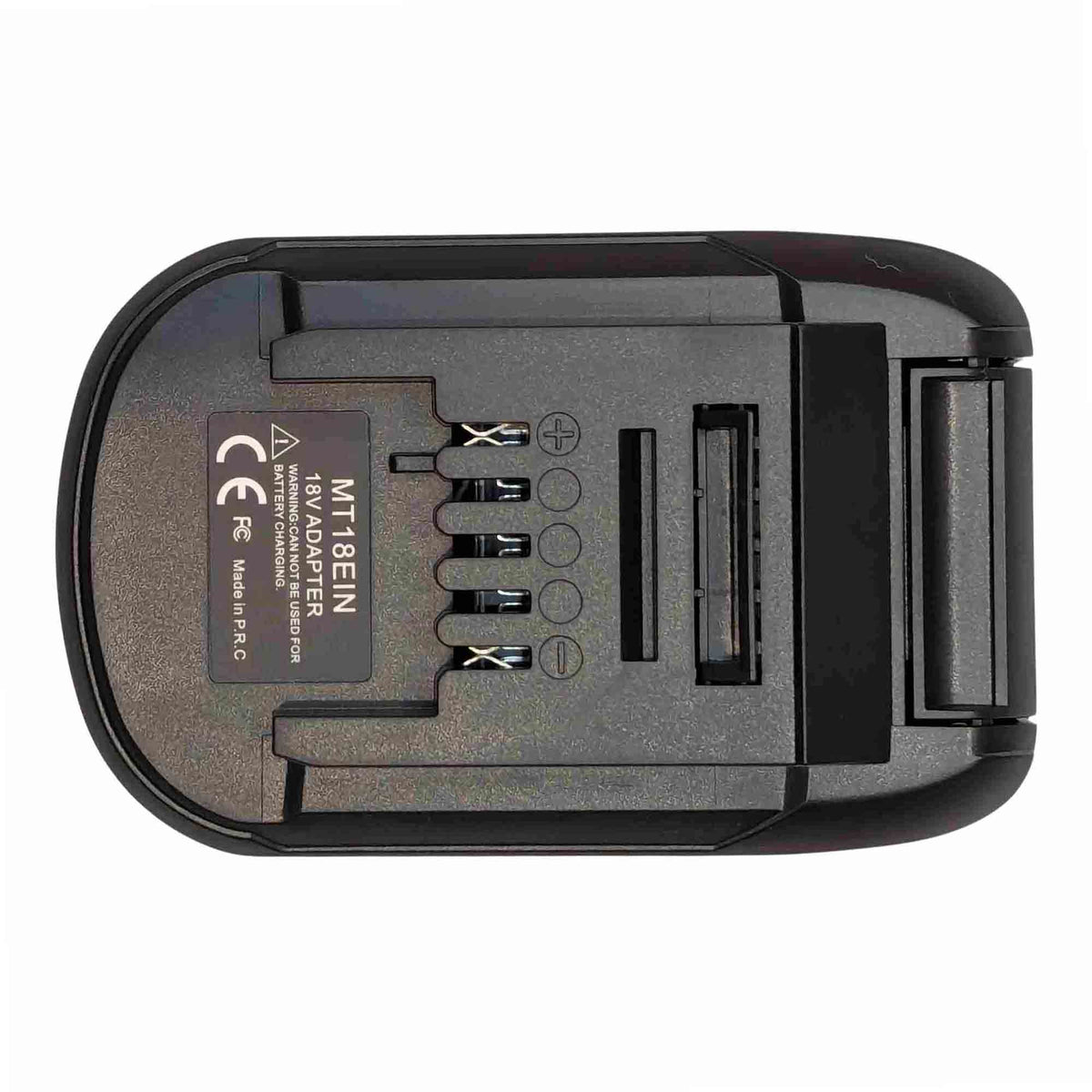 Makita 18V LXT to Ozito 18V PXC battery adapter - plan view of the Ozito tool-side connection with five contact slots