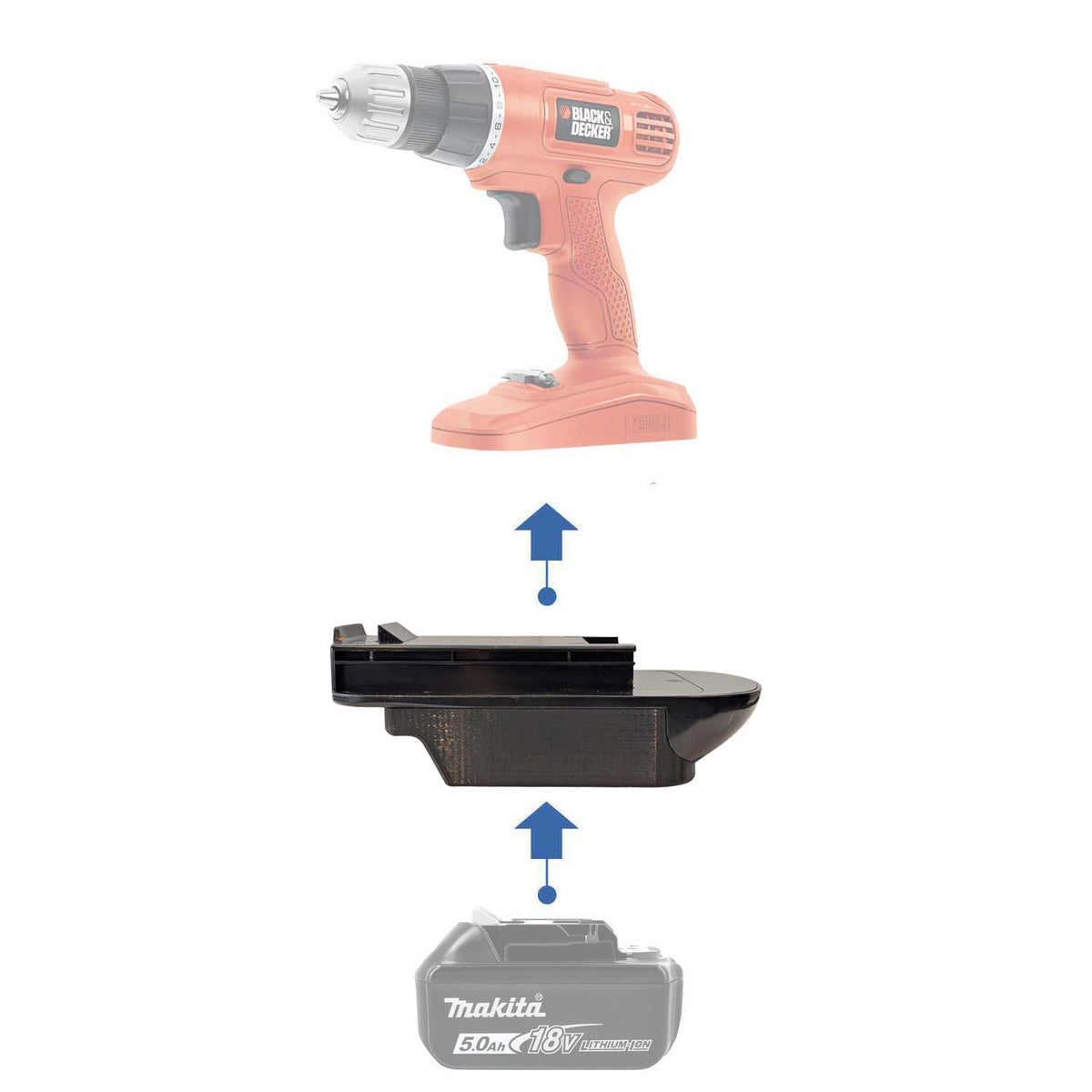 Makita 18V LXT auf Black and Decker 18V Ni-Cd Akkuadapter
