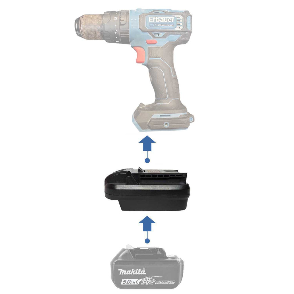 Makita 18V LXT auf Erbauer 18V EXT Akkuadapter