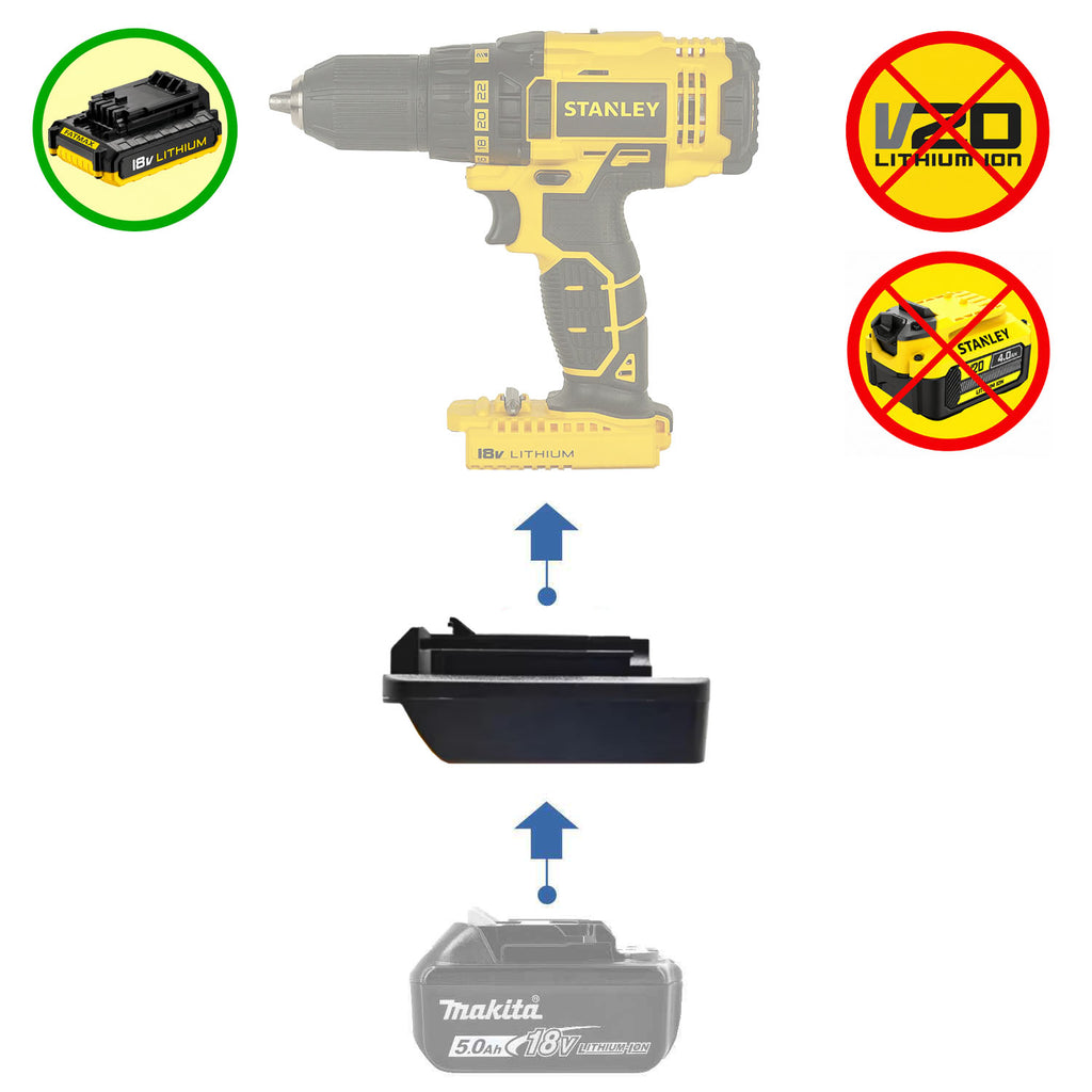Makita 18V LXT auf Stanley FATMAX 18V (Old) Akkuadapter