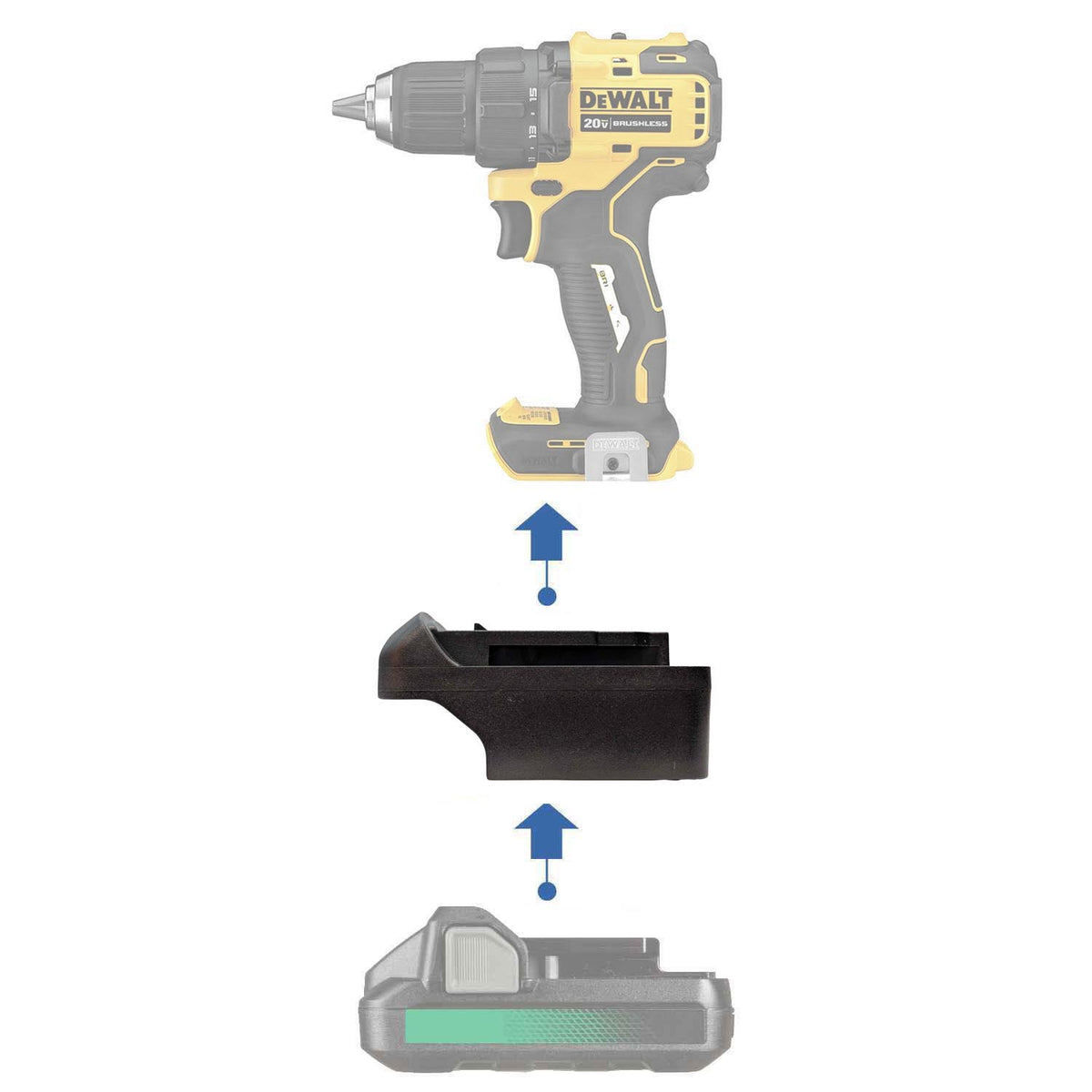 Metabo HPT 18V auf DeWalt 20V MAX Akkuadapter