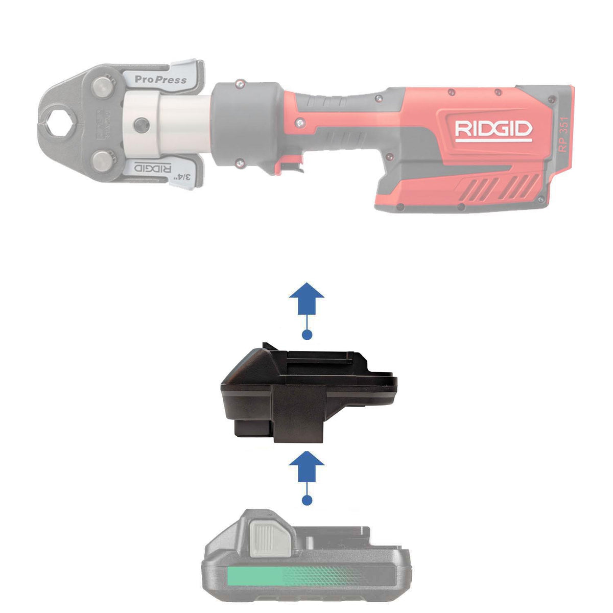 Metabo HPT 18V auf RIDGID 18V ROT Akkuadapter