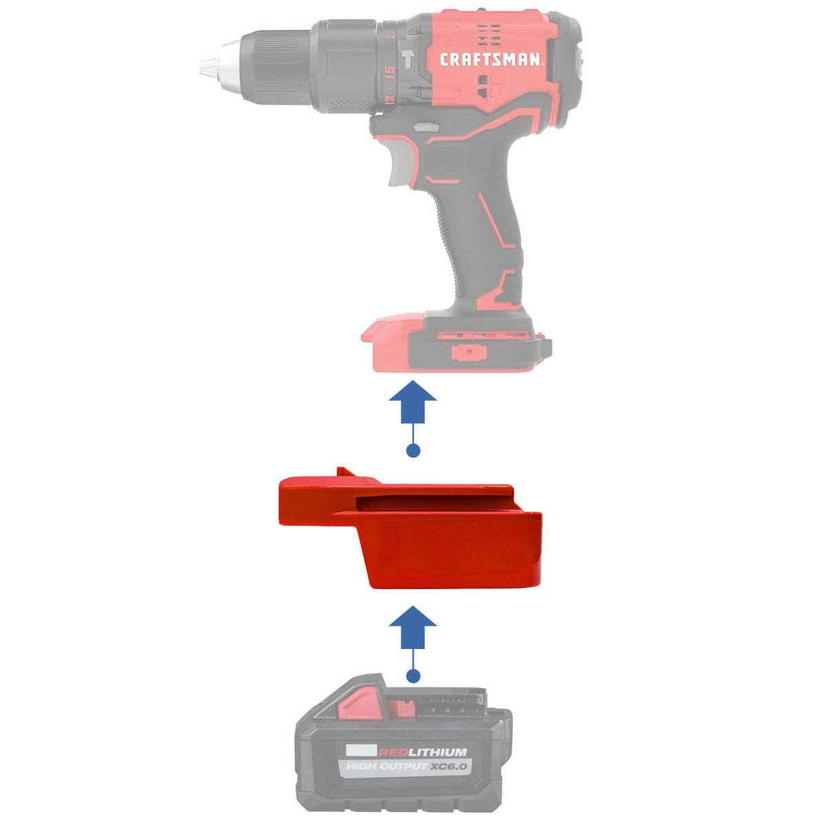 Milwaukee M18 auf Craftsman 20V Akkuadapter