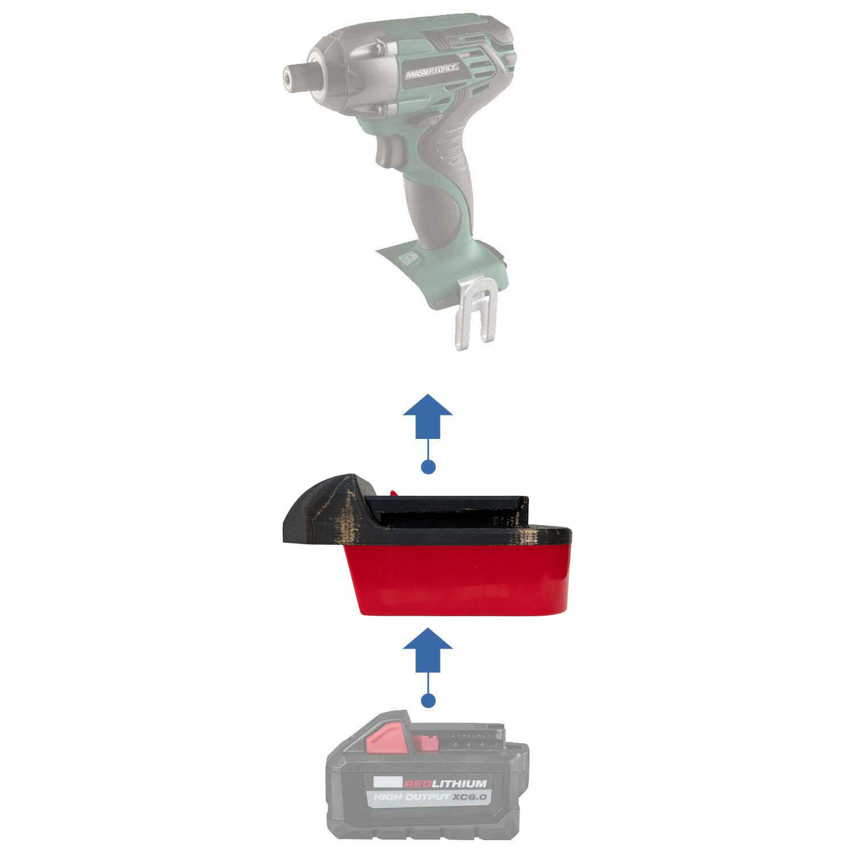 Milwaukee M18 auf Masterforce 20V Akkuadapter