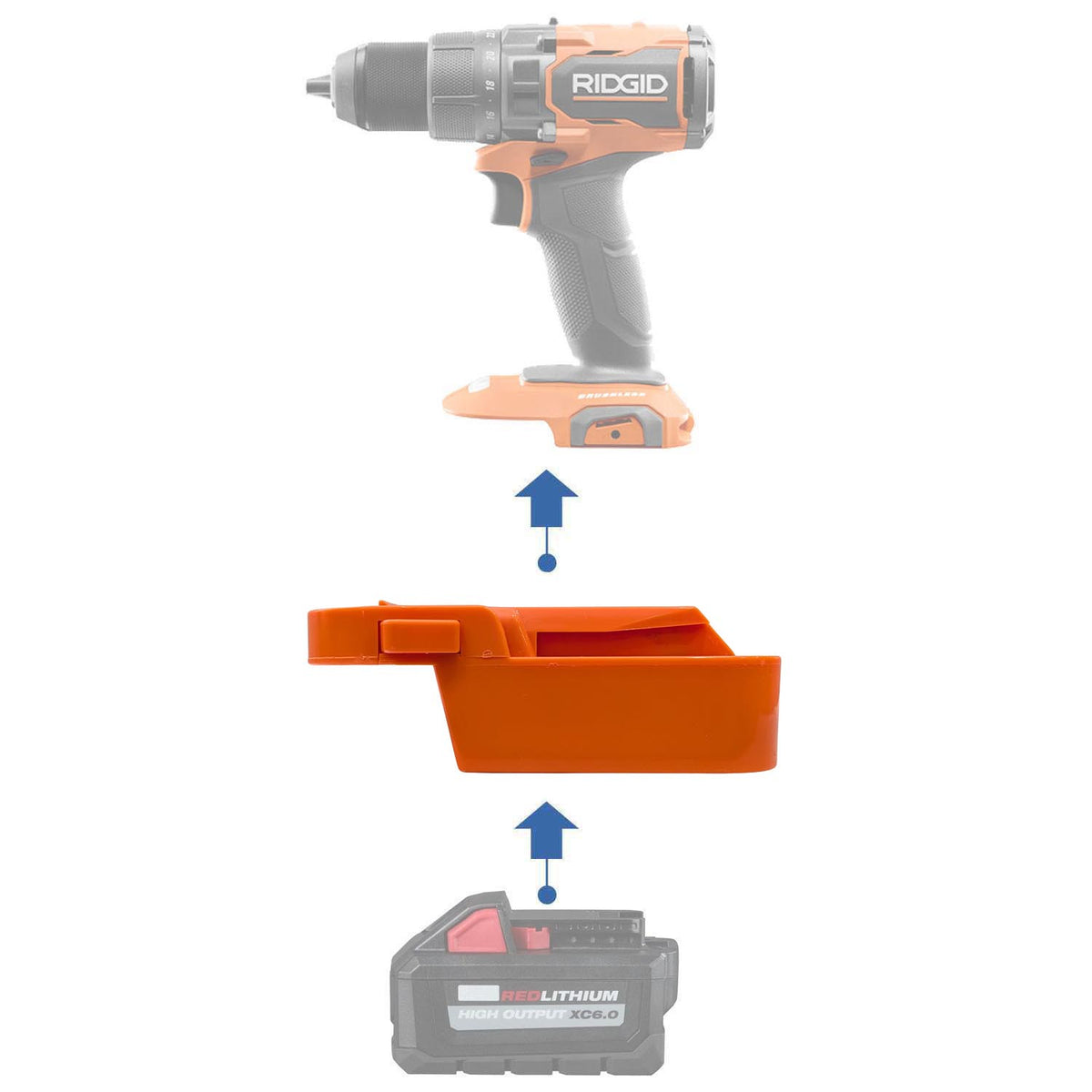 Milwaukee M18 auf RIDGID 18V Akkuadapter