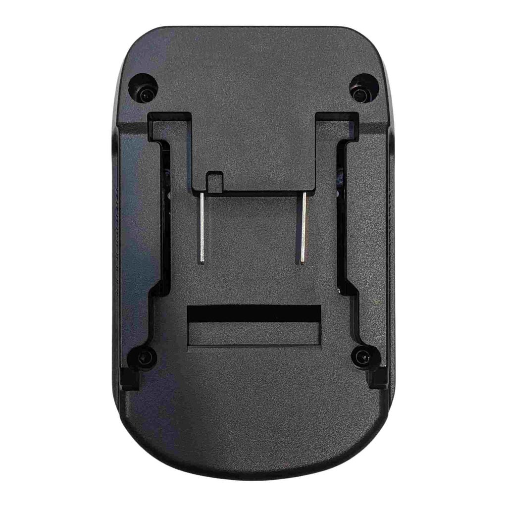Ozito 18V PXC to RIDGID Plumbing battery adapter - battery-side connection, twin terminal blades between the guide rails