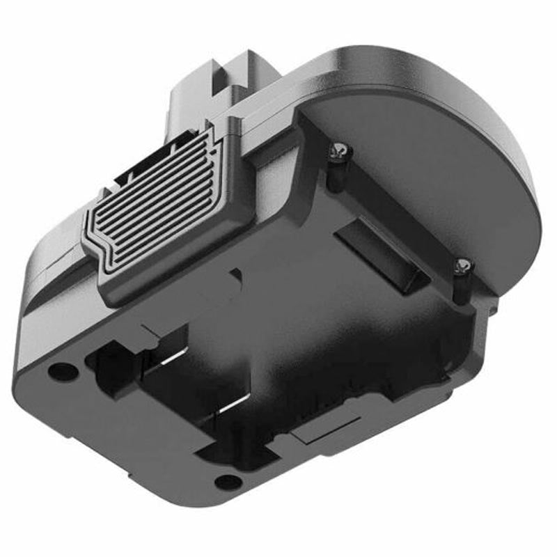 Milwaukee M18 to Craftsman 19.2V C3 Ni-Cd battery adapter - battery-side connection with pocket rails and release catch